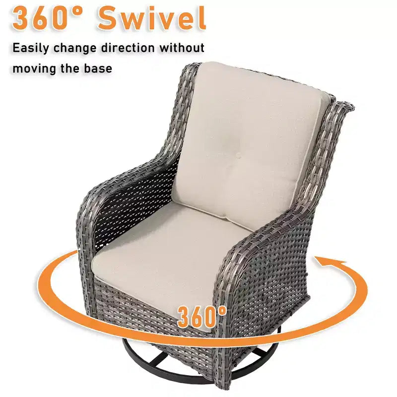 UPTIOT Outdoor Swivel Rocker Patio Chair