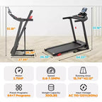 Tapis roulant da 3,75 HP, capacità 136 kg, tapis roulant pieghevole inclinabile, 64+7 programmi smart, 12 km/h, controllo tramite APP, tapis roulant per camminata e jogging a casa con altoparlante HiFi