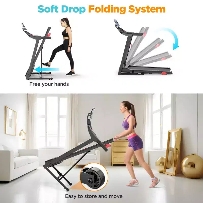 Tapis roulant da 3,75 HP, capacità 136 kg, tapis roulant pieghevole inclinabile, 64+7 programmi smart, 12 km/h, controllo tramite APP, tapis roulant per camminata e jogging a casa con altoparlante HiFi