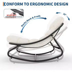 Sedia a dondolo Papasan bianca oversize, sedia Papasan con cuscino spesso e capacità di 200 kg, comoda sedia a dondolo a uovo per uso interno ed esterno