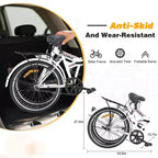 NAYSAYE Bicicletta Pieghevole da 24 Pollici per Adulti con Parafanghi, Telaio in Acciaio, Monovelocità, Bici da Città, Bianco Chiaro, 63*22.83*45.6