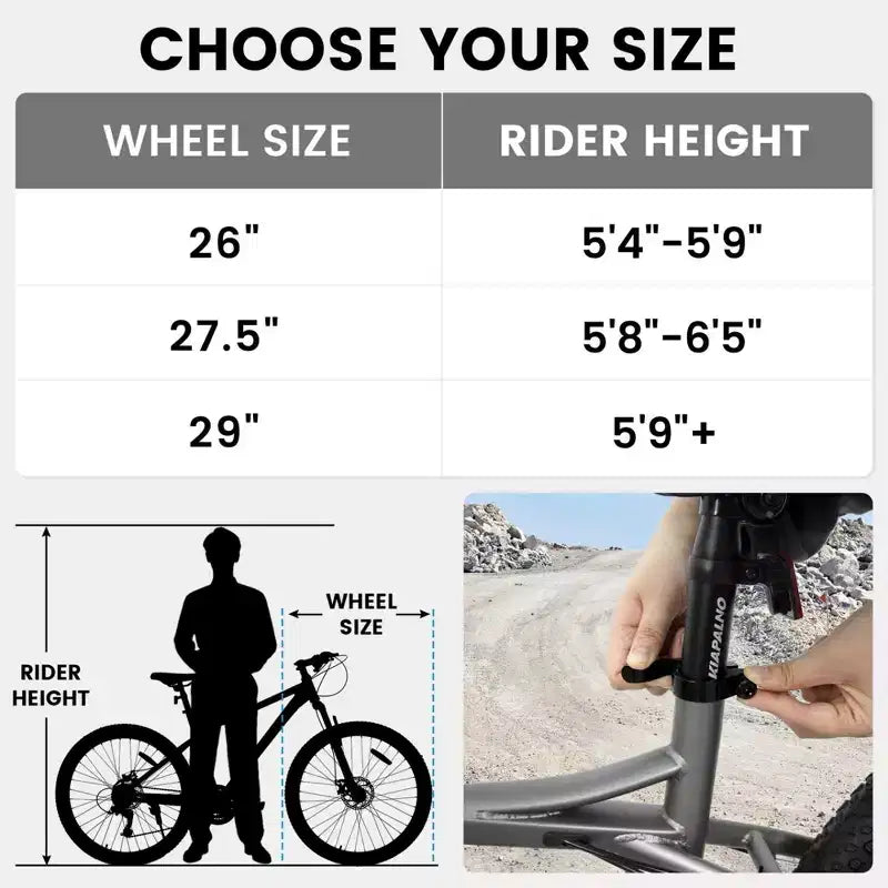 NAYSAYE Bicicletta Mountain Bike da 26 Pollici per Adulti e Adolescenti, Telaio in Acciaio, Freni a Disco, 21 velocità, per Fitness, Blu e Grigio, 67*26.5*38