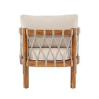 Christopher Knight Home Adalyn Outdoor Chair Acacia Wood with Beige Cushions and Rope Weave