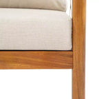 Christopher Knight Home Adalyn Outdoor Chair Acacia Wood with Beige Cushions and Rope Weave