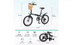 Bici Pieghevole da 20 Pollici per Adulti con Cestino, Supporto per Telefono e Parafanghi, Telaio in Acciaio, 6 Velocità, Bici da Città, Freni a V Doppi, Bici Portatile Compatta