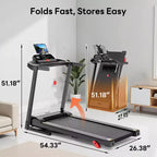 7.5MPH Treadmill for Home Use, Folding Incline Treadmill with APP Control, 300lbs Capacity treadmill, 2.5HP Brushless Motor, Home & Office