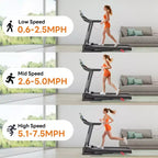 Tapis roulant da 3.0 HP con capacità di 136 kg, tapis roulant pieghevole con inclinazione del 6% per la casa, 0.6-7.5 MPH, nastro da 16 pollici, assorbimento degli urti