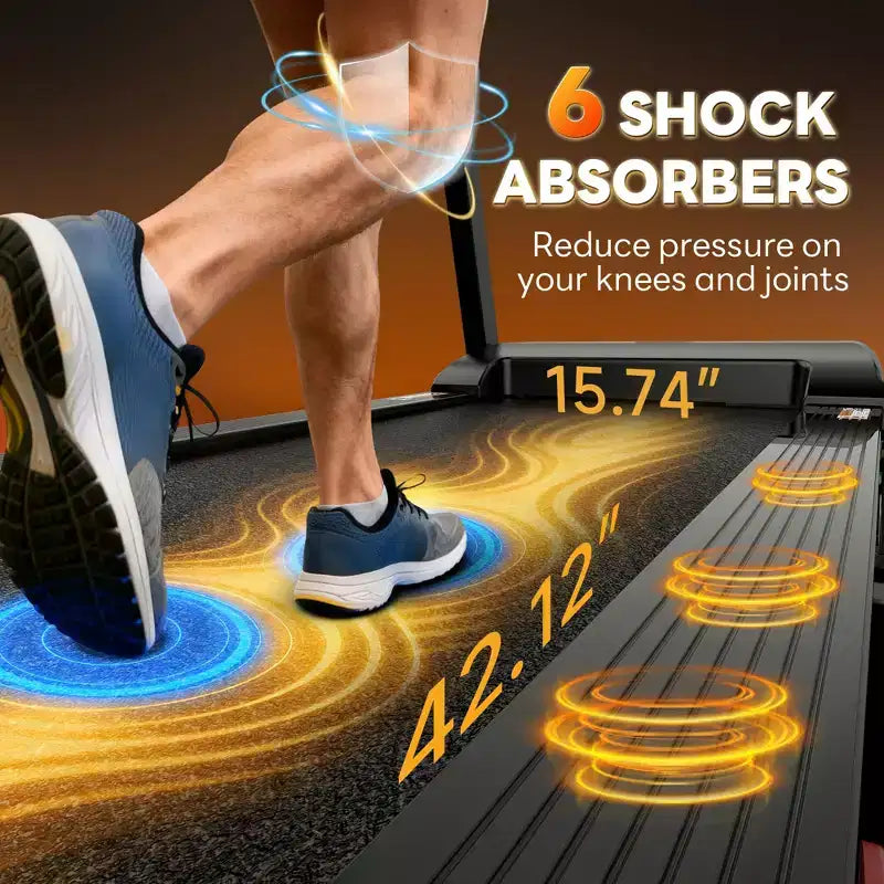 Tapis roulant da 3.0 HP con capacità di 136 kg, tapis roulant pieghevole con inclinazione del 6% per la casa, 0.6-7.5 MPH, nastro da 16 pollici, assorbimento degli urti