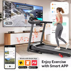 Tapis Roulant con Inclinazione per Casa, Tapis Roulant Portata 136 kg, Tapis Roulant Pieghevole da 2,5 HP con Controllo APP, 1-12 km/h, 71 programmi