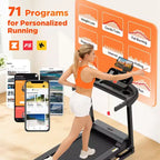 Tapis roulant pieghevole da 150kg con motore da 3.5HP, 64+7 programmi, tapis roulant inclinabile per casa, 12km/h, controllo APP e doppi altoparlanti, tapis roulant portatile per camminata e jogging