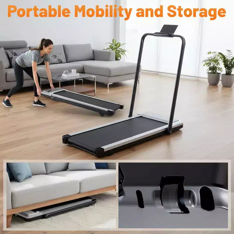 Okak Armless Walking Pad Treadmill with 200LBS Capacity, 3-IN-1 Portable Treadmill, Compact Treadmill for All Age Runner
