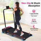 Tapis Roulant da Scrivania Okak con Inclinazione e Velocità Regolabile, Tapis Roulant con Capacità 136 kg e Motore da 2.5 HP, Tapis Roulant per Casa, Ufficio, Rosa+Nero