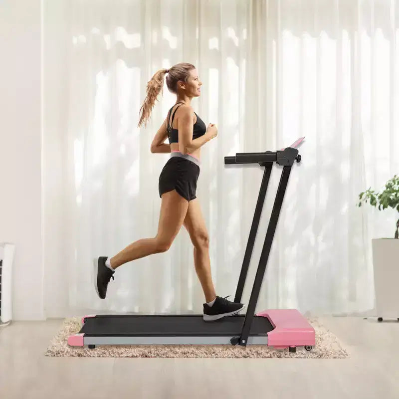 Okak Lightweight Folding Treadmill with Arms, Portable Treadmill with LED Screen, Walking Pad Treadmill for Home and Office Use