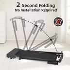 Okak Lightweight Folding Treadmill with Arms, Portable Treadmill with LED Screen, Walking Pad Treadmill for Home and Office Use