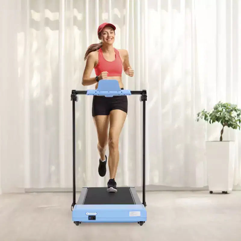 Okak Lightweight Folding Treadmill with Arms, Portable Treadmill with LED Screen, Walking Pad Treadmill for Home and Office Use