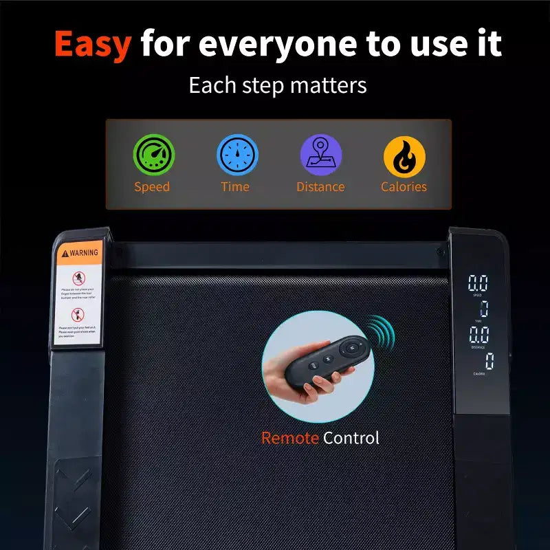 Tapis roulant Okak 8 Incline Walking Pad con display a LED, tapis roulant sotto scrivania con capacità di 100 kg, tapis roulant da camminata da 2,55 HP, nero+grigio