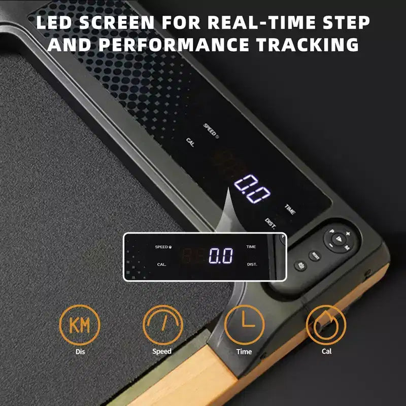 Tapis Roulant Okak 6% Inclinato con Display LED, Tapis Roulant Sotto la Scrivania con Supporto Verticale, Tapis Roulant Portatile per Casa, Ufficio, Nero