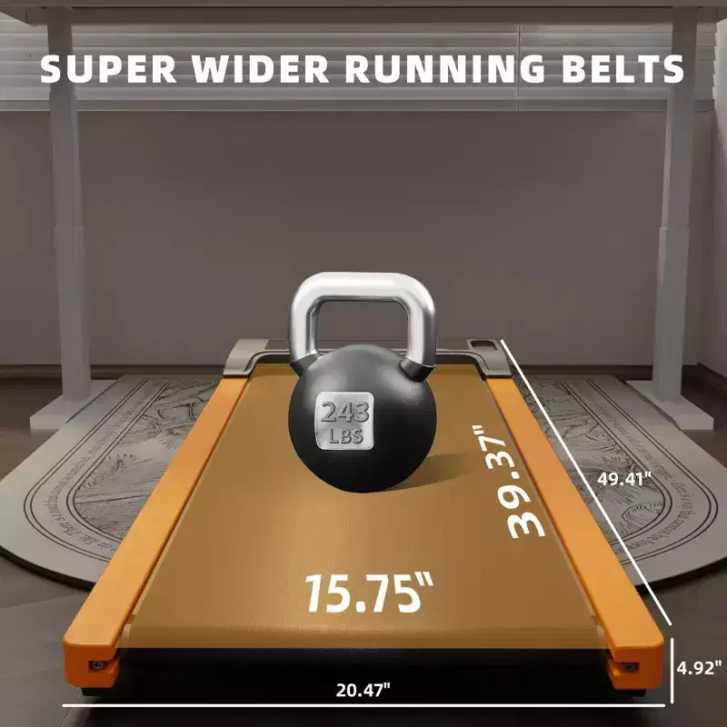Tapis Roulant Okak 6% Inclinato con Display LED, Tapis Roulant Sotto la Scrivania con Supporto Verticale, Tapis Roulant Portatile per Casa, Ufficio, Nero
