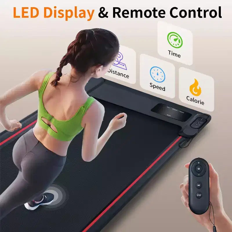Tapis Roulant Okak Walking Pad con 8 Livelli di Inclinazione, Tapis Roulant Sottoscrivania con Telecomando e Display LED, Tapis Roulant Portatile per Casa, Nero+Grigio