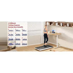 Tapis Roulant da Scrivania Sotto Scrivania Okak 2-IN-1 con Telecomando, Tapis Roulant Elettrico Pieghevole con 2.5HP, Tapis Roulant Portatile per Casa, Bianco