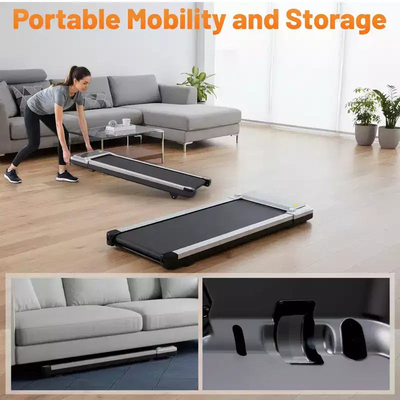 Tapis roulant da scrivania Okak con funzionamento silenzioso, Walking Pad senza manubrio, tapis roulant regolabile in velocità per casa, ufficio, argento
