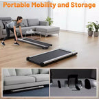 Tapis roulant da scrivania Okak con funzionamento silenzioso, Walking Pad senza manubrio, tapis roulant regolabile in velocità per casa, ufficio, argento