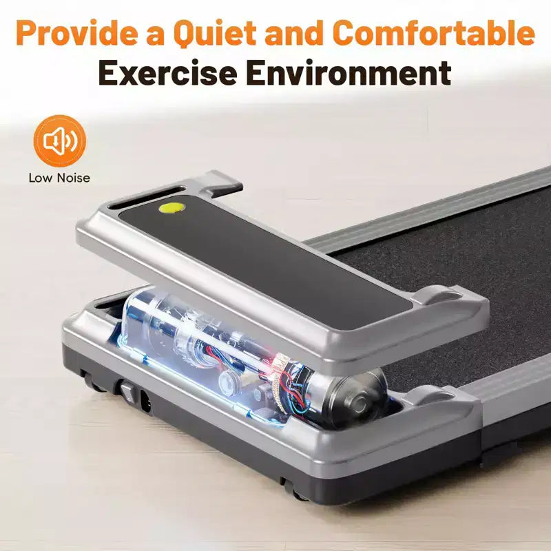 Tapis roulant da scrivania Okak con funzionamento silenzioso, Walking Pad senza manubrio, tapis roulant regolabile in velocità per casa, ufficio, argento