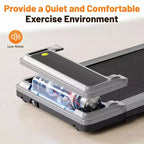 Tapis roulant da scrivania Okak con funzionamento silenzioso, Walking Pad senza manubrio, tapis roulant regolabile in velocità per casa, ufficio, argento