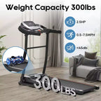 Okak Folding Treadmills with Pulse Sensor, Walking Pad Treadmill with Quiet Brushless Motor, 12 Preset Programs Treadmill with Incline, Black+Silver