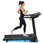 Okak 3.0 HP Treadmill with Incline with Hydraulic System, Auto-Folding Treadmill with Type C & USB Charge, Walking Pad with Bluetooth Speaker, Black