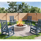 COZONY Outdoor Rocking Chair Set of 2/4/6, HDPE Weather Resistant Patio Rocker 380LB Support