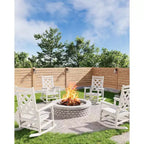 COZONY Outdoor Rocking Chair Set of 2/4/6, HDPE Weather Resistant Patio Rocker 380LB Support