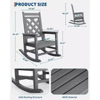 COZONY Outdoor Rocking Chair Set of 2/4/6, HDPE Weather Resistant Patio Rocker 380LB Support