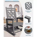 COZONY Outdoor Rocking Chair Set of 2/4/6, HDPE Weather Resistant Patio Rocker 380LB Support