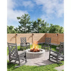 COZONY Outdoor Rocking Chair Set of 2/4/6, HDPE Weather Resistant Patio Rocker 380LB Support
