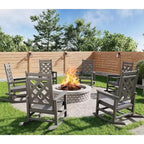 COZONY Outdoor Rocking Chair Set of 2/4/6, HDPE Weather Resistant Patio Rocker 380LB Support