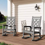 COZONY Outdoor Rocking Chair Set of 2/4/6, HDPE Weather Resistant Patio Rocker 380LB Support