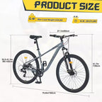 29 Inch Mountain Bike, Single Speed/ 8 Speeds , Steel Frame, Front Suspension Fork, Disc Brake Bicycle for Women Men Adult,Multi Color
