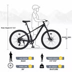 29 Inch Mountain Bike, Single Speed/ 8 Speeds , Steel Frame, Front Suspension Fork, Disc Brake Bicycle for Women Men Adult,Multi Color