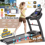Treadmill Clearance: 5HP Folding Treadmill for Home, 20 Level Auto Incline, 71 Programs, Free Courses, 300 lbs Capacity, Jogging walking machine