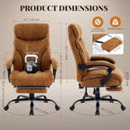 Ergonomic Office Chair,PU Gaming Chair,Adjustable Height 90 to 135 Degree Reclining, Backrest 360 Degree Swivel Wheels,350 Lbs Capacity for Office