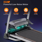 Tapis Roulant Pieghevole Facile da Usare a Casa, Macchina Elettrica da 2,5HP per Corsa, Jogging e Camminata con Supporto per Dispositivo e Sensore di Pulsazioni, Inclinazione Regolabile su 3 Livelli