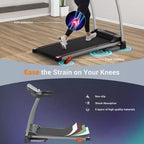 Tapis Roulant Pieghevole Facile da Usare a Casa, Macchina Elettrica da 2,5HP per Corsa, Jogging e Camminata con Supporto per Dispositivo e Sensore di Pulsazioni, Inclinazione Regolabile su 3 Livelli