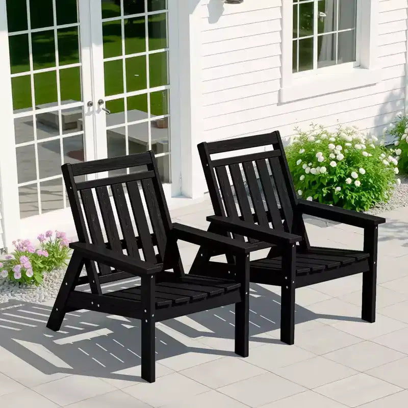 Hyleory HDPE Patio Adjustable Adirondack Chair, All Weather Outdoor Chair(2-Pack)