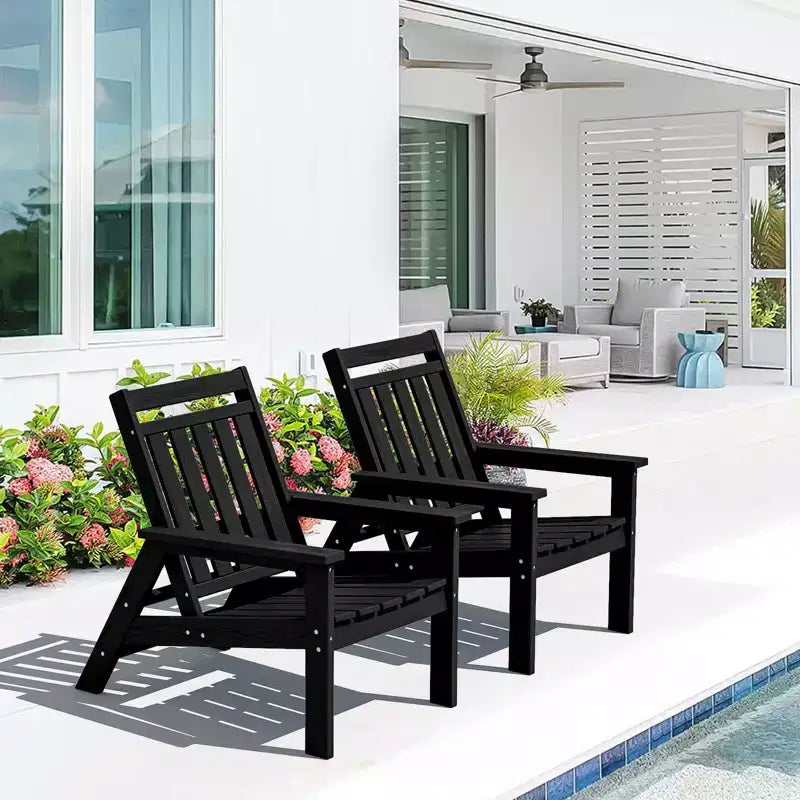 Hyleory HDPE Patio Adjustable Adirondack Chair, All Weather Outdoor Chair(2-Pack)
