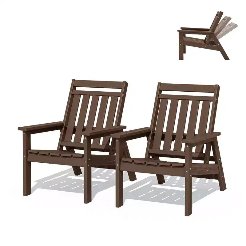 Hyleory HDPE Patio Adjustable Adirondack Chair, All Weather Outdoor Chair(2-Pack)