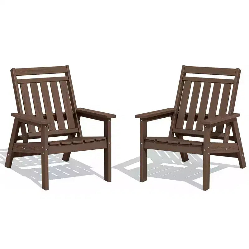 Hyleory HDPE Patio Adjustable Adirondack Chair, All Weather Outdoor Chair(2-Pack)