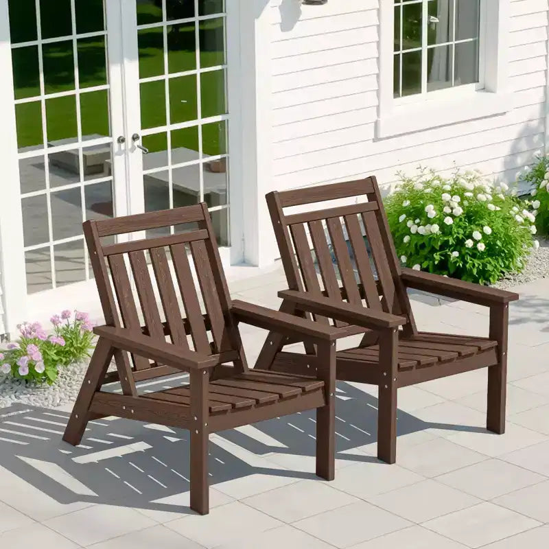 Hyleory HDPE Patio Adjustable Adirondack Chair, All Weather Outdoor Chair(2-Pack)