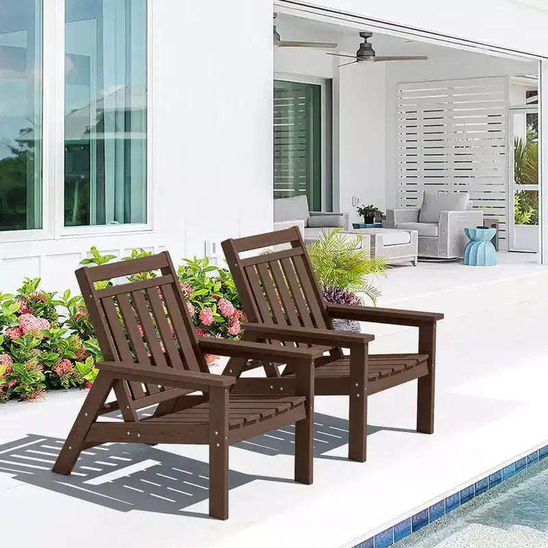 Hyleory HDPE Patio Adjustable Adirondack Chair, All Weather Outdoor Chair(2-Pack)