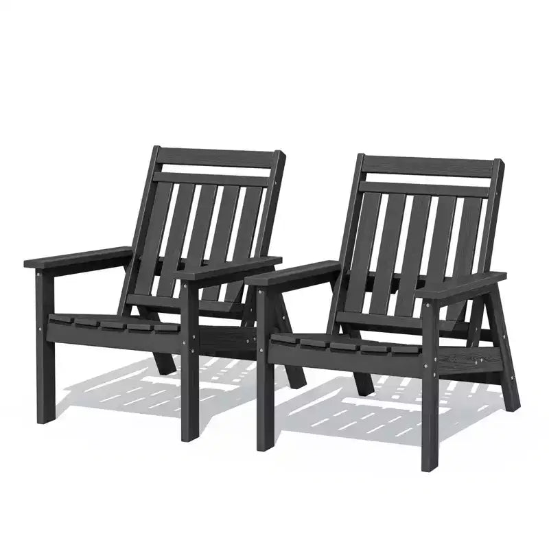 Hyleory HDPE Patio Adjustable Adirondack Chair, All Weather Outdoor Chair(2-Pack)